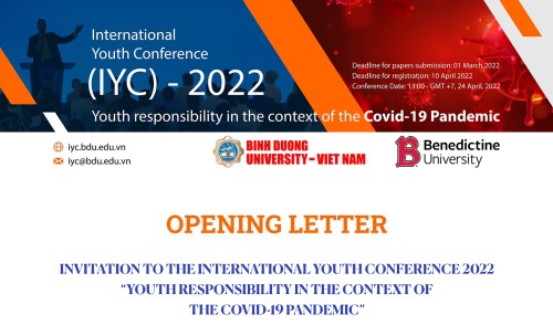 Conference opening letter – The International Youth Conference (IYC) – 2022 with the theme “Youth responsibility in the context of the Covid-19 Pandemic”