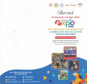 Thư mời tham dự Lễ khai mạc chương trình Bình Dương EXPO 2022