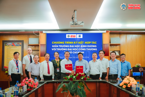 Lễ ký kết biên bản ghi nhớ hợp tác giữa trường Đại học Bình Dương và trường Đại học Công Thương TP. Hồ Chí Minh
