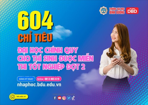 Trường Đại học Bình Dương dành 604 chỉ tiêu hệ đại học chính quy cho thí sinh tỉnh Bình Dương được miễn thi tốt nghiệp đợt 2