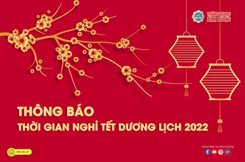 Thông báo thời gian nghỉ Tết Dương lịch 2022