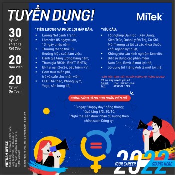 Công ty Mitek tuyển dụng