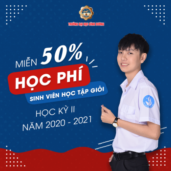 Miễn 50% học phí đối với sinh viên đạt thành tích học tập Giỏi học kỳ II năm học 2020 - 2021