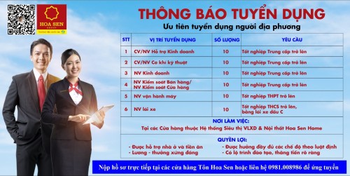 Tập đoàn Hoa Sen tuyển dụng