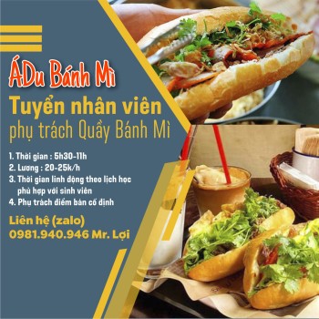 Á Du bánh mì  tuyển dụng nhân viên phụ trách quầy