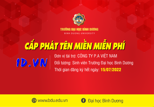 Thông báo triển khai tên miền .ID.VN đến sinh viên Trường Đại học Bình Dương