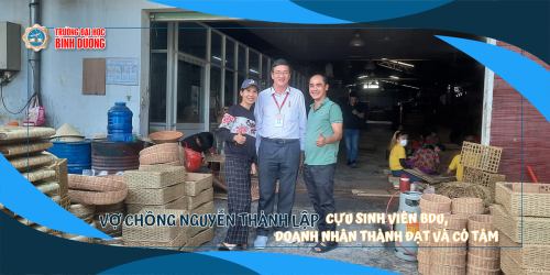 Vợ chồng nguyễn thành lập - cựu sinh viên BDU,  Doanh nhân thành đạt và có tâm