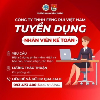 CÔNG TY TNHH FENG RUI VIỆT NAM TUYỂN DỤNG