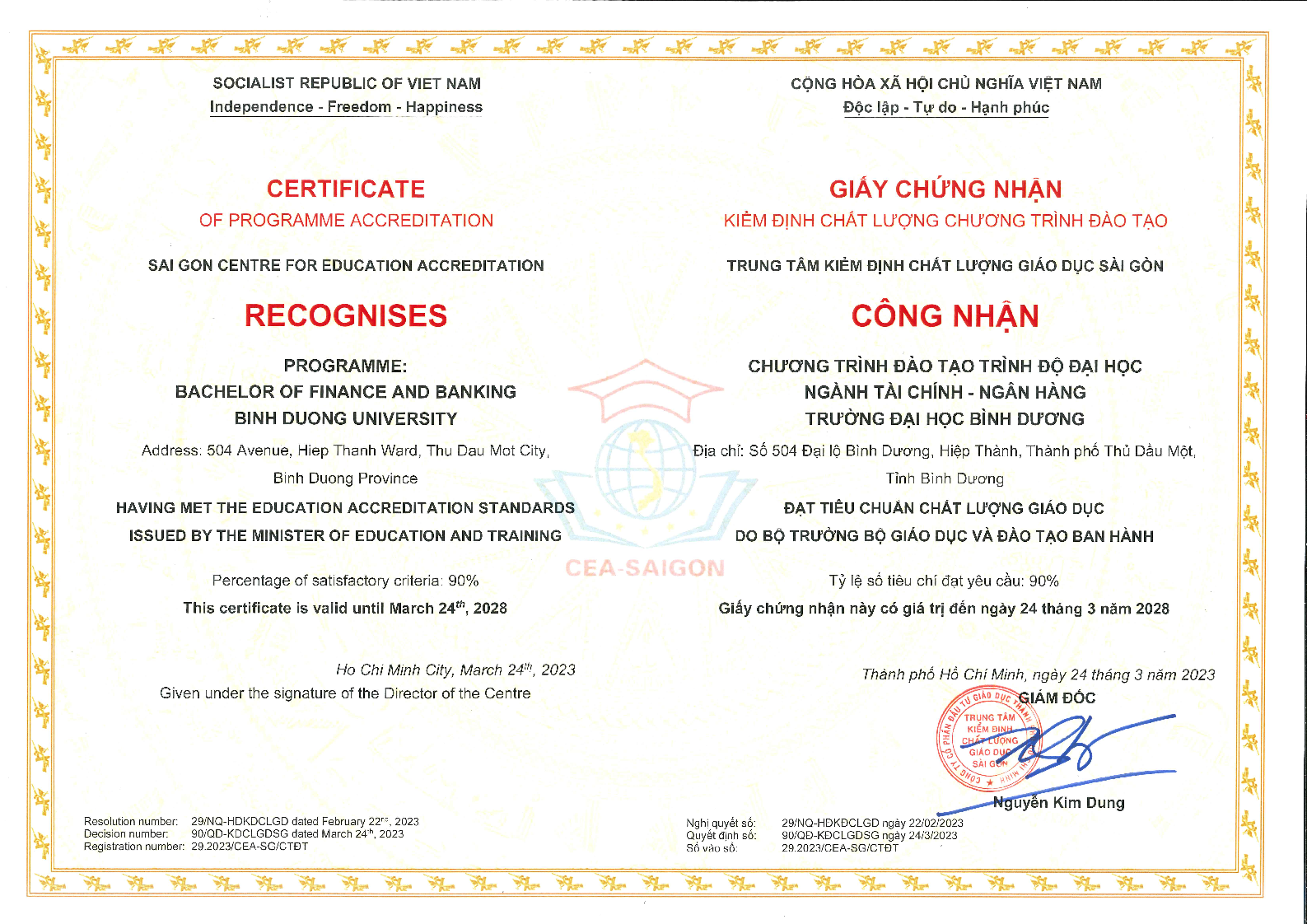 gcn dh binh duong Tai chinh Ngan hang